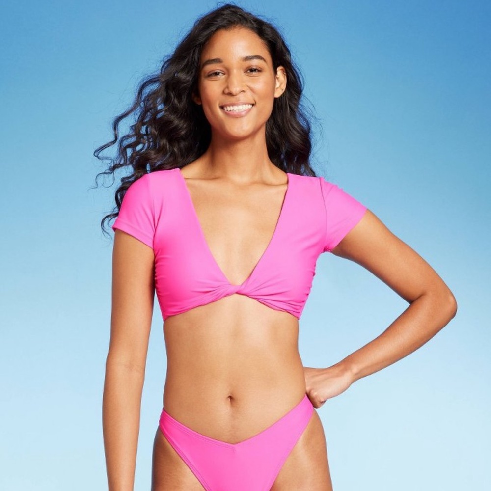 Pink Bralette Bikini Top & Bikini Bottom